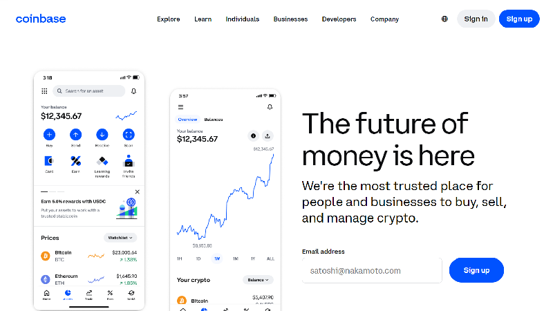 Криптогаманець Coinbase.
