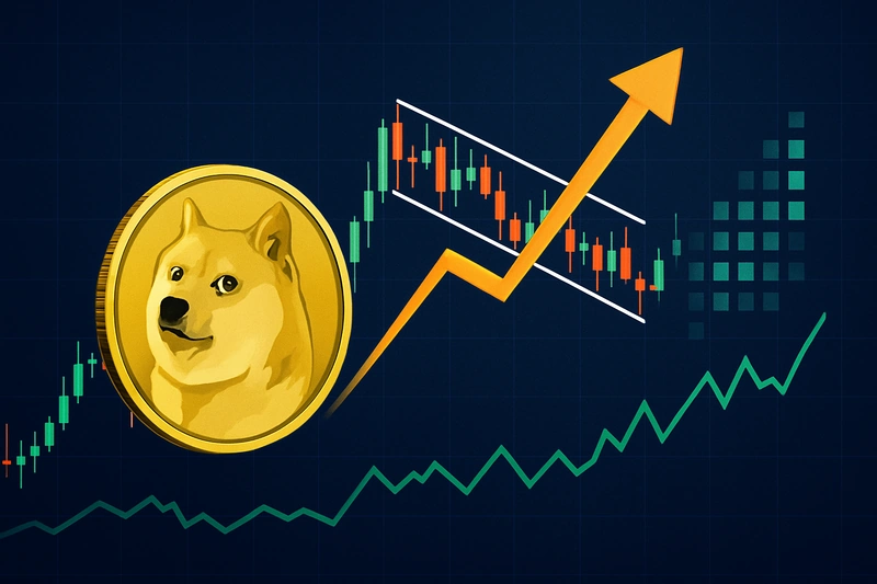 Ціна Dogecoin наближається до 0,22 долара, оскільки 55 мільйонів доларів в коротких позиціях DOGE можуть бути ліквідовані