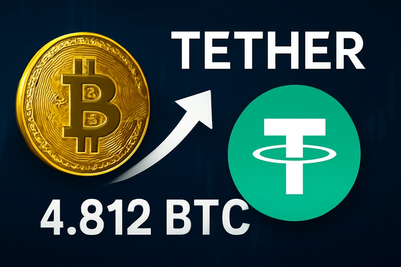 Tether розширює свої активи в біткоїнах, придбавши 4 812 BTC